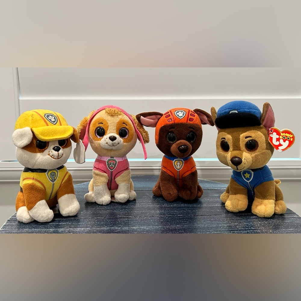 Set of 4 Paw Patrol Ty Beanie Boos